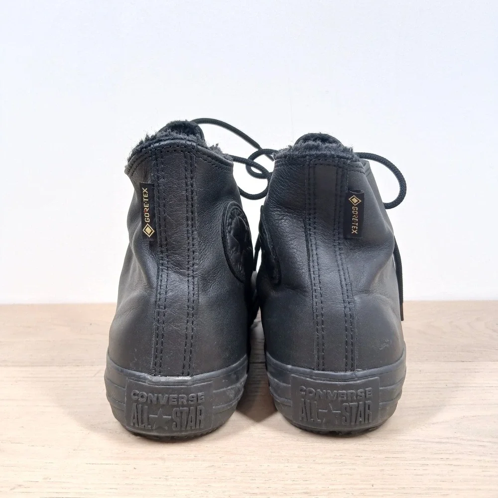 Converse Chuck Taylor All Star Boots Men 11 Black Leather High Top Sherpa Winter